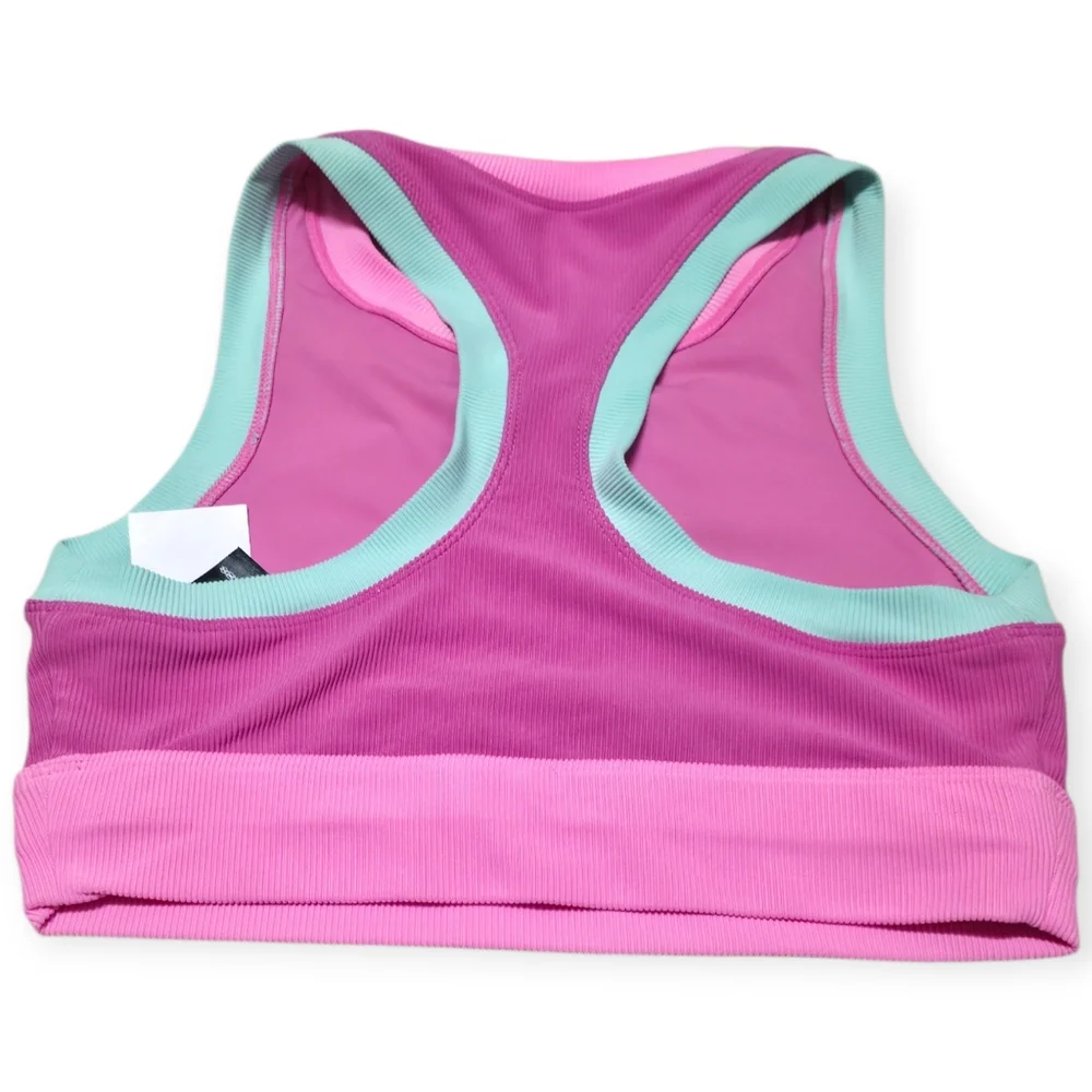 NWT Beach Riot Sport Colorblock Racer Back Crop Top - Picture 4 of 8